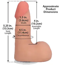 Фалоімітатор Doc Johnson The Realistic Cock ULTRASKYN 5 Inch with Balls, 13.3 см - мініатюра 5