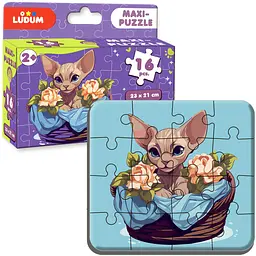 Набір настільних ігор Ludum 2 в 1 Котик 2 + Песик 2 максі-пазли (ME5032-10) - мініатюра 2