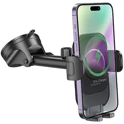 Автотримач із зарядним пристроєм Borofone BH203 Blue Charm Wireless 15W - мініатюра 7