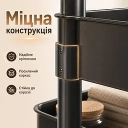 Полиця на колесах 4-рівнева для дому та офісу - стелаж-етажерка для кухні ванної спальні та зберігання речей - мініатюра 4