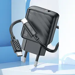 МЗП Hoco CS22A Value PD30W (1USB-C) + кабель Type-C to Type-C Black - мініатюра 5