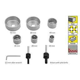 Набір свердел корончастих Trotec Carbid Set (6215001350) - мініатюра 3