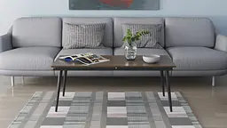 Стіл журнальний трансформер Dandi Small Ferrum-decor 45x120(160)x60 Чорний метал ДСП Дуб Сонома Трюфель 16 мм (FRD-106789) - мініатюра 10