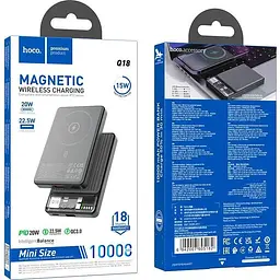 Зовнішній акумулятор Hoco Q18 Tourer MagSafe 10000mAh 22.5W Black (605182) [102662] - мініатюра 4
