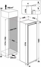 Whirlpool Морозильна камера вбудована, 177x54х54.5, 209л, А++, NF, інв., білий - мініатюра 8