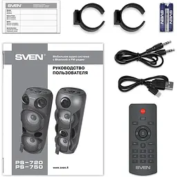 Портативна колонка Bluetooth бумбокс Sven PS-750 - мініатюра 7