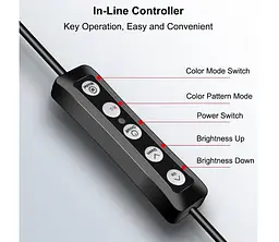 Селфи-лампа LED кольцевая Voltronic MJ-20 RGB 20см + штатив - мініатюра 6
