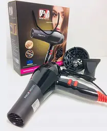 Фен для сушіння та укладання волосся Promotec PM-2302 3000 Вт з дифузором і концентратором Чорний - мініатюра 8