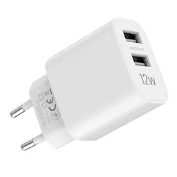Зарядний пристрій мережевий MAKE 12W 2USB 2.4A White - мініатюра 5