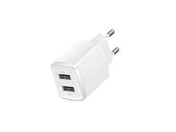 Мережевий зарядний пристрій BASEUS Compact 2xUSB 10.5 W 2.1 A White (CCXJ010202) - мініатюра 2