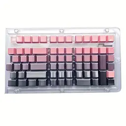 Набір кейкапів PBT Black-Pink Gradient (130+),OEM-профіль, Рожевий - мініатюра 2