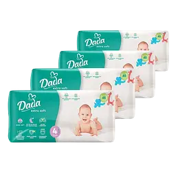 Набор подгузников Dada Extra Soft 4 (7-18 кг) 184 шт. (4 уп. х 46 шт.)