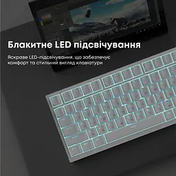 Клавіатура Ajazz AK820 Red Switch White (AK820-R-W) [163666] - мініатюра 14