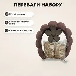 Пов'язка на голову для вмивання та макіяжу, набір з заколкою і браслетами для вмивання, 4 шт - мініатюра 2