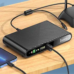 Джерело безперебійного живлення Hoco DB63 Portable DC UPS для роутерів 5V/9V/12V 10000 mAh Black - мініатюра 8