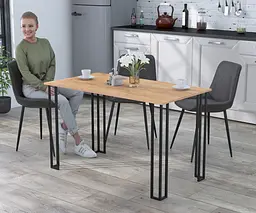 Обідній стіл Сквер 120-65 Прямі кути Loft Design (Дуб Крафт золотий) - мініатюра 2