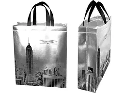 Еко сумка ECOBAG бокс з друком Ламінація New York із замком 320х400х100мм 400мм