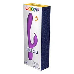 Вібратор-кролик Wooomy Gili-Gili Vibrator with Heat Purple, відросток з вушками, підігрів до 40°С - мініатюра 4