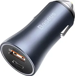 Адаптер швидкого заряджання 2 виходи A + C Baseus Golden Contactor Pro 40 W (CCJD-0G) сіре