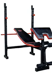 Лавка для жиму RN-Sport ReadMeBlack 4 грифи 100 кг дисків - мініатюра 3