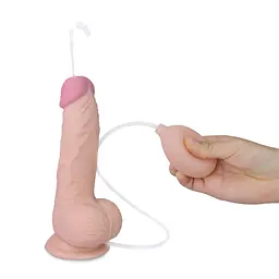 Фалоімітатор Cumming Softee Soft Ejaculation Cock With Ball 8" 20.3 см тілесний - мініатюра 2