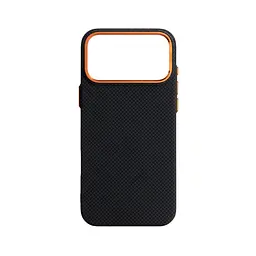 Карбоновый чехол для Apple iPhone 17 Pro Max, LikeCarbon2 SE MagCase, черный, тонкий защитный чехол-панель из поликарбоната с магнитами N52, MagSafe, противоударный, совместим с беспроводной зарядкой, приподнятые края для защиты камеры
