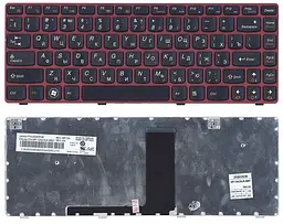 Клавіатура для ноутбука Lenovo IdeaPad (V380) Black, (Red Frame) - мініатюра 3