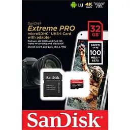 Карта пам'яті SanDisk 32GB microSD class 10 V30 A1 UHS-I U3 4K Extreme Pro (SDSQXCG-032G-GN6MA) - мініатюра 5