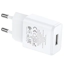Мережевий зарядний пристрій Hoco N9 Especial 1USB White (742049) [76055] - мініатюра 5