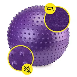 М'яч для фітнесу (фітбол) Cornix 55 см масажний Anti-Burst Violet XR-0468 - мініатюра 4
