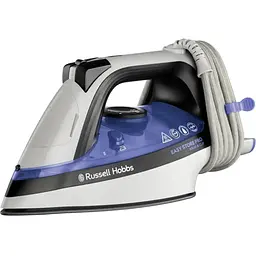 Russell Hobbs Праска Easy Store Pro, 2400Вт, 320мл, паровий удар -180гр, постійна пара - 45гр, зберігання шнура, керам. підошва, біло-синій