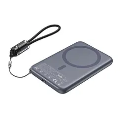 Повербанк 5000mAh Choetech B861 Grey 20W QC3.0 PD3.0 бездротова магнітна зарядка MagSafe (43-00167)