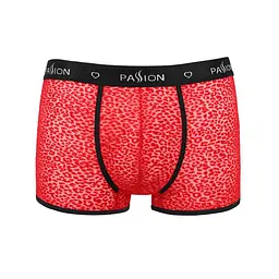 Чоловічі прозорі боксери Passion 046 SHORT PARKER S/M Red, сітка, під леопард - мініатюра 5