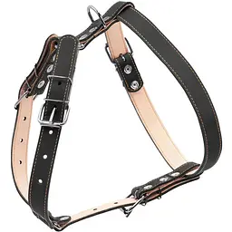 Шлея для собак Collar подвійна, шкіра, 49-68х68-80х2,5 см, чорний (6421) - мініатюра 2