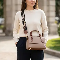 Ділова сумка для жінок з короткою ручкою з натуральної шкіри Vintage 22668 коричнева - мініатюра 2