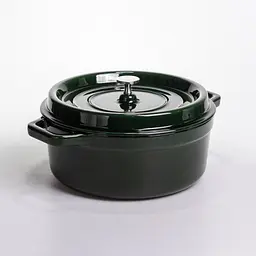Кокотниця чавунна емальована 6,5 л, малахіт Yongkang HP-FLG-12 green - мініатюра 6