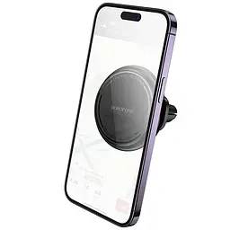 Автотримач Borofone BH135 Parker ring magnetic (air outlet) Black - мініатюра 2