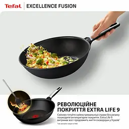 Сковорода ВОК Tefal Excellence Fusion 28 см чорна (G3381902) - мініатюра 6