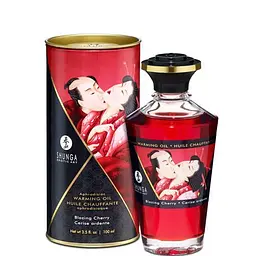 Зігрівальна масажна олія Shunga Aphrodisiac Warming Oil, 100 мл (вишня) - мініатюра 2