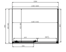 Душова кабіна Dusel DSL191 + DSL195 Chrome 1200x900x1900, Хром, Універсальна, прозорий, хром, 120x90 - мініатюра 2