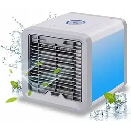 Портативний міні кондиціонер 10Вт Arctic Air Cooler 3в1 з функцією зволоження 700мл RGB підсвічування Білий/Сірий