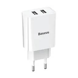 Зарядний пристрій Baseus Speed Mini Dual U 2USB 2.1A 10.5W Travel Charge White (CCFS-R02)