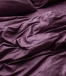 Постільна білизна євро Dushka Home Страйп сатин 20534 200х220 см сливова - мініатюра 2