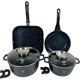 Набір каструль Top Kitchen TK-00031 з мармуровим покриттям 8 предметів зі сковорідками (24750-TK-00031_1955) - мініатюра 2