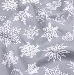 Дитяча постільна білизна в ліжечко SNOWFLAKES CS2, сірий (SnowflakesWhiteGrey_White_140) - мініатюра 8