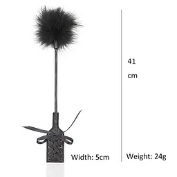 Стек Fetish B-Series Tickler Whip 3.0, 41 см (чорний) - мініатюра 6