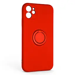 Силиконовый чехол для Apple iPhone 11, Icon Ring, красный, панель-накладка, с кольцом-подставкой на 360°, противоударный, возможность использования магнитных держателей, ArmorStandart (ARM68642)