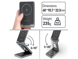 Бездротовий зарядний пристрій Vention 3-in-1 15 W Gray (FGFH0) - мініатюра 3