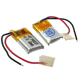 Акумулятор 400820P універсальний з контролером, 4 х 10 х 22 мм (50 mAh)/ для TWS навушників, bluetooth гарнітур, MP3 плеєрів - мініатюра 2