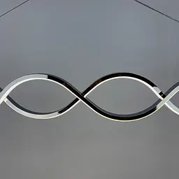 Сучасна срібна люстра Waterlines у двох розмірах Line.F Довжина 120 см - мініатюра 3